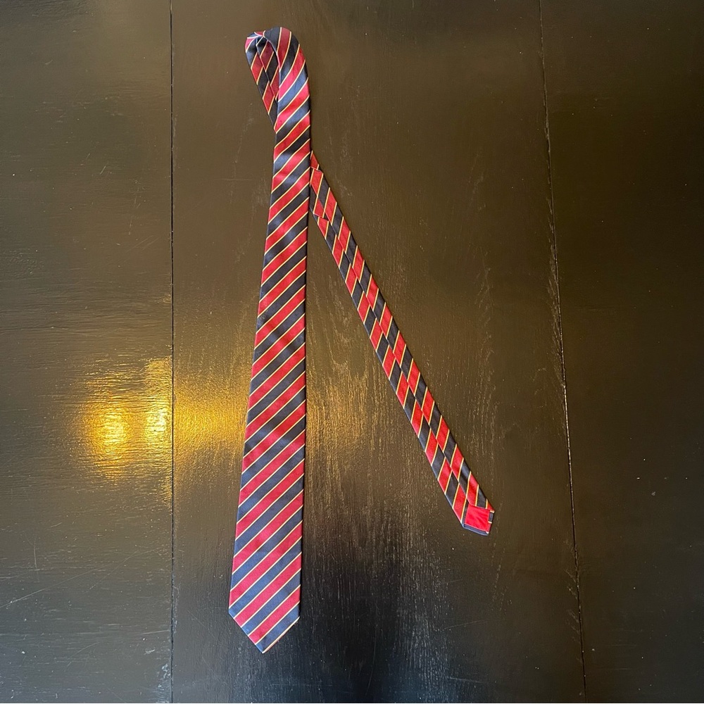 Vintage Jaeger Lux 100% Silk Blue and Red Harry Potter Tie Made in Great Britain